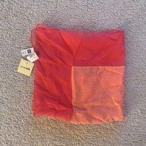Gap Pink and Orange Two-Toned Color Block Abstract Silk Scarf